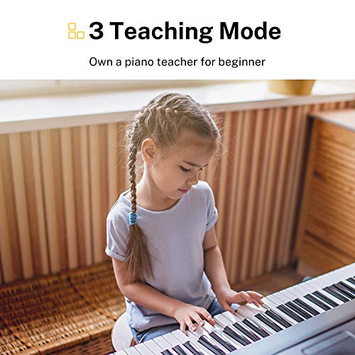 Donner DEK-610 Beginner Electronic Piano 61 Key Electric Keyboard with Full-Size Keys, LCD, Include a Music Stand, Keyboard Stand, Stool, Microphone