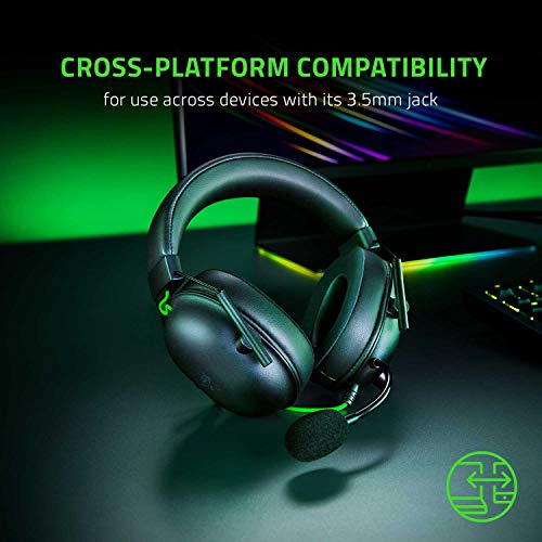 Razer BlackShark V2 X Gaming Headset: 7.1 Surround Sound - 50mm Drivers - Memory Foam Cushion - for PC, PS4, PS5, Switch, Xbox One, Xbox Series X|S, Mobile - 3.5mm Audio Jack - Black