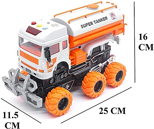 Autobots Unbreakable Big Size Friction Powered Water Sprinkler Toy Truck Building Construction Toy Vehicle Truck with Lights and Sound Truck Toy for Kids