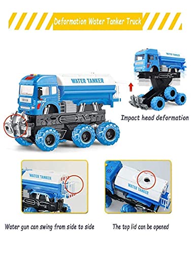 Autobots Unbreakable Big Size Friction Powered Water Sprinkler Toy Truck Building Construction Toy Vehicle Truck with Lights and Sound Truck Toy for Kids