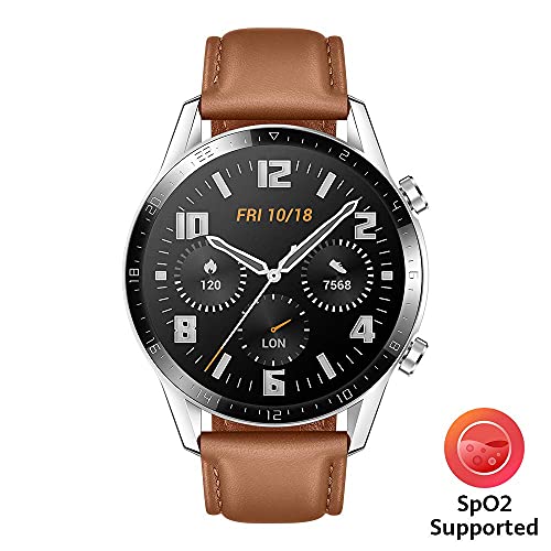 HUAWEI Watch GT 2 smart watch - 2-Week Battery , Bluetooth, Sport GPS, Fitness Workout Modes, spO2 Oxygen Saturation Detection, Heart Rate Tracker, Sleep Tracker, Water Resistant, 46mm strap