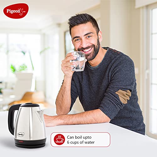 Pigeon by Stovekraft Amaze Plus Electric Kettle with Stainless Steel Body, 1.5 litres boiler for Water, instant noodles, soup etc.