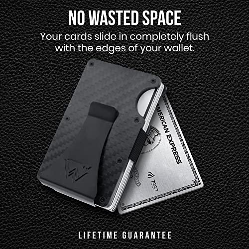 Minimalist Wallet with Money Clip – RFID Blocking, Slim Wood Wallet – Small Wallet Expanding Card Holder with 15-Card Capacity – Minimalist Wallet for Men and Women