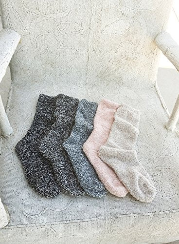 Barefoot Dreams THE COZYCHIC HEATHERED WOMEN'S SOCKS (MIDNIGHT/WHITE),One Size,B614